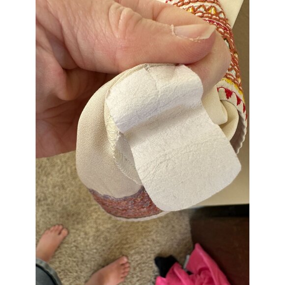 I.Ner Womens Cream dress short sleeve embroidered boat‎ neck elastic waist - Picture 5 of 7